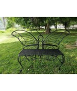 Antique Black Metal Butterfly Bench - $122.18