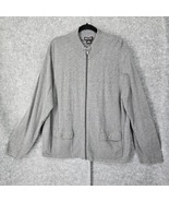 Michael Kors Sweater Men XXL Gray Cotton Full Zip Cardigan Knit Jacket P... - £14.18 GBP