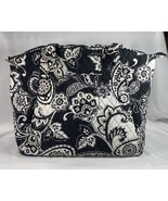 Vera Bradley Bag Black White Floral Pattern 19”X 13.5” Seven Pockets Ins... - $22.95 CAD
