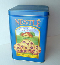 Nestle Toll House Cookies Square Tin Can Aqua Blue Limited Edition Empty VTG - £9.92 GBP