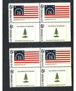 *US Postage 1968 6c Historic Flags  MNH 2 Blocks of 4  - $5.47 CAD