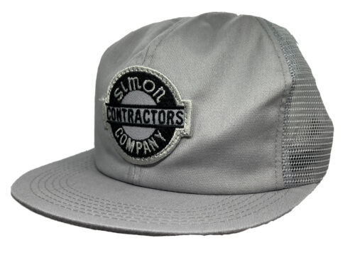 Primary image for Vintage Simon Contractors Company Patch Grey Mesh Back Snapback Trucker Hat Cap