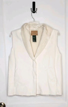 Vintage Ralph Lauren Women&#39;s Sz XL Faux Vegan Suede &amp; Fur Lined Vest Off... - $46.75