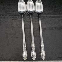 Set of 3 Thor Custom Stainles Iced Tea Spoons Floral Pattern Silver Tone... - £8.41 GBP