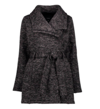 Steve Madden Charcoal Heather Gray Coat Jacket Wrap Belted Size Small S NEW - £28.30 GBP