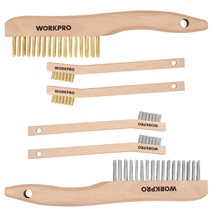 WORKPRO Wire Brush Set, 6 Pcs Brass/Stainless Steel Wire Scratch Brush S... - £26.73 GBP