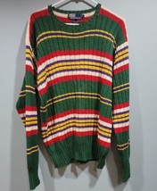 Vintage Polo Ralph Lauren Knit Ribbed Striped Sweater Mens Size Medium  - £58.85 GBP