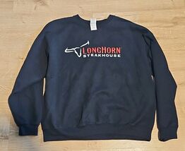 Felpa girocollo Longhorn Steakhouse Restaurant Logo, Nero, Uomo XL - €29,98 EUR