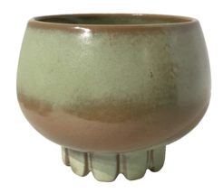 Vintage Frankoma Pottery Planter  Cogwheel 235 Bowl Prairie Green - £38.93 GBP