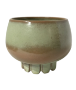 Vintage Frankoma Pottery Planter  Cogwheel 235 Bowl Prairie Green - $49.49