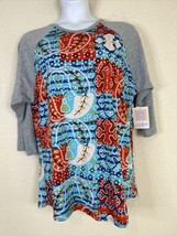 NWT LuLaRoe Womens Plus Size 3XL Mosaic Paisley Randy Raglan T-shirt 3/4 Sleeve - £12.27 GBP
