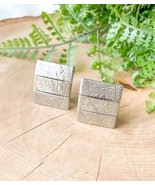 Elizabeth Morrey VTG Screwback Clip On Earring Silver Tone 1950s Panel F... - $327.67 MXN