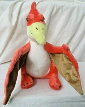 Aurora Pterodactyl Dinosaur Plush 11&quot; Red Orange Flying Wings Stuffed An... - £15.56 GBP