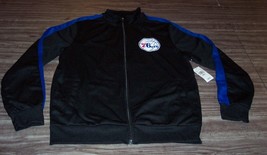 Philadelphia 76ERS Sixers Nba Zipperdown Jacket Mens Small Black New w/ Tag - $54.45