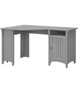 Bush Furniture Salinas 55W Corner Desk with Storage in Cape Cod Gray