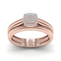 10K Rose Gold 0.10Ct TDW Diamond Engagement Ring with One Band - £229.80 GBP
