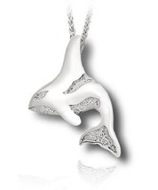 Sterling Silver Orca Whale Funeral Cremation Urn Pendant for Ashes w/Chain - £270.18 GBP