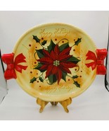 Vtyg Happy Holidays Melamine Platter Bow Handles 14&quot; Oval Serving Tray  BD3 - $130.08 MXN