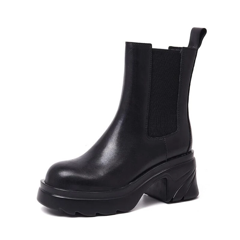 British Style Thick Heel Chelsea Boots Women  Ankle Boots Autumn  Women Shoes  D - £213.59 GBP