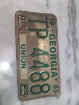 Vintage 1983 Georgia Union County License Plate TP 4488 Expired - £10.08 GBP