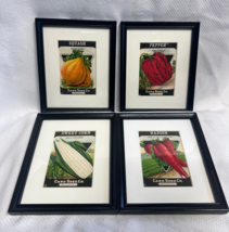 Antq Card Seed Co. Fredonia N.Y. Lot Of 4 Framed Matted Seed Packets Veg... - £31.65 GBP