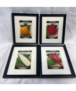 Antq Card Seed Co. Fredonia N.Y. Lot Of 4 Framed Matted Seed Packets Veg... - £31.56 GBP