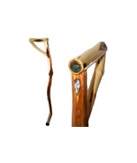 Left Handed Walking Cane, Crooked Burl Diamond Willow, Inlaid Bariatric ... - $204.95