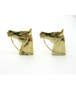 HORSE CUFFLINKS Vintage Western Cowboy Mens Cuff Links Horse Heads Goldtone - $28.29 CAD