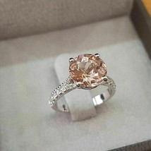 2Ct Round Cut Morganite Engagement  Wedding Ring1 4k White Gold Plated - £77.38 GBP