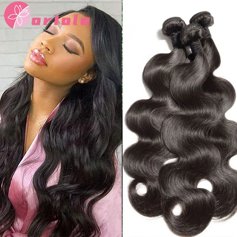 Brazilian Human Hair Bundles Body Wave Bundles 1/3/4Pcs Natural Color 100% Human - £15.91 GBP+