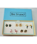 Bay Studio Stud Back Earrings 5 Pair Sensitive Ears Flamingos Toucans Tu... - $367.32 MXN