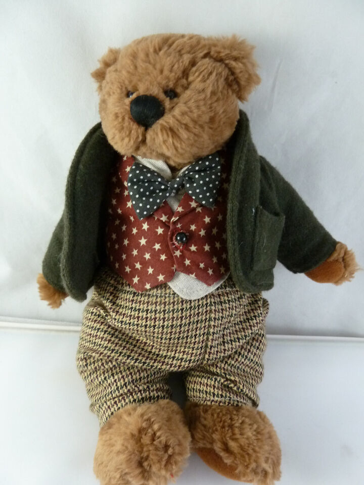 Ganz 9.5&quot; Bear Cottage Collectibles  Plush by Lorraine 1998 Vtg in Suit ... - $17.36