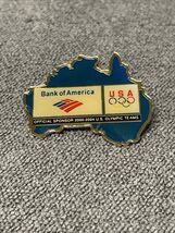 2000 Bank of America Sydney Australia Olympic Rings Pin USA KG JD - $4.94