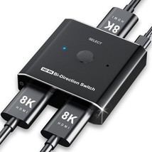 Hdmi Switch Splitter 8K @ 60Hz Bi-Directional, 2 In 1 Out Or 1 In 2 Out Hdmi 2.1 - £31.96 GBP