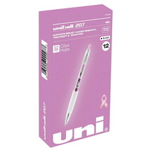 uniball 207 Pink Ribbon Retractable Gel Pen, Medium Point, 0.7 mm, Black Ink, 12 - £15.63 GBP