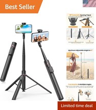 Versatile 66&quot; Automatic Tripod - 360° Rotation &amp; Magnetic Remote for Sma... - $29.49