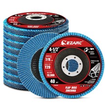 Ezarc Flap Discs 40 Grit, 4 1/2 X 7/8-Inch Flap Sanding Disc, Type 29, 10 Pack - £29.52 GBP