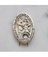 ST CHRISTHOPHER 925 STERLING SILVER BLESS DRIVING SAFETY GIFT PIN - $53.83 CAD