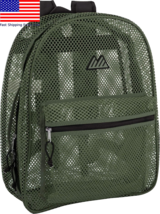 Heavy Duty Semi-Transparent Mesh Backpack, See Through College Student Backpack - £13.55 GBP