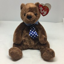 Ty Beanie Baby Hero Brown Bear Blue Tie Plush Stuffed Animal W Tag June ... - £15.68 GBP