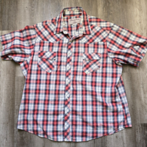 Wrangler Wrancher Western Shirt Mens 2XL Plaid Pearl Snap Cowboy Vintage Ranch - $29.94