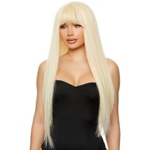 Long Blonde Wig Bangs Straight Center Part Unisex Costume Party Cosplay ... - $25.73