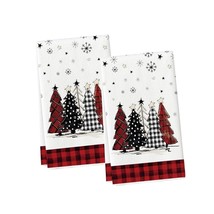 Red Black Buffalo Plaid Xmas Trees Christmas Kitchen Towels Dish Towels,... - £25.15 GBP