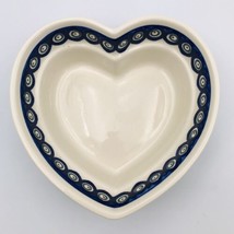 Boleslawiec Polish Pottery Heart Shaped Dish Bowl Flowering Peacock 8.5&quot; x 8.5&quot;  - £17.17 GBP