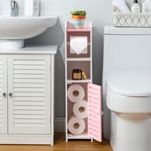 Toilet Paper Cabinet Storage Holder Stand 4 Rolls Bathroom Cleaning Supp... - €16,25 EUR