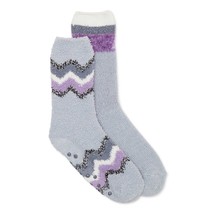 Joyspun Women&#39;s Luxury Lounge Socks W Grippers 2 Pair Grays Shoe Size 4-10 New - £8.44 GBP