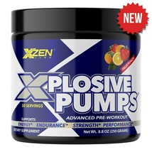 Pre-Workout Muscle Nitric Oxide Pump Energy Endurance Strength 50 Servings FP - £25.68 GBP