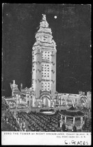 Vintage Postcard 1905 Cancel UDB Glitter Coney Island NY Tower Night Dreamland - £15.79 GBP