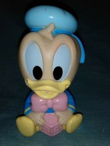 Vintage 1984 Shelcore Walt Disney Baby Donald Duck Rubber Squeaky Toy - $11.62