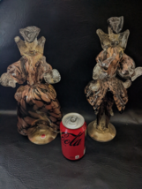 1950 Murano Avem Coppia Figurine Donna Uomo Re Regina Oro Vetro - $509.36